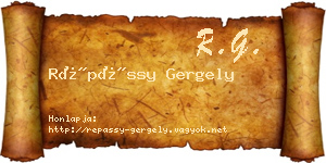 Répássy Gergely névjegykártya